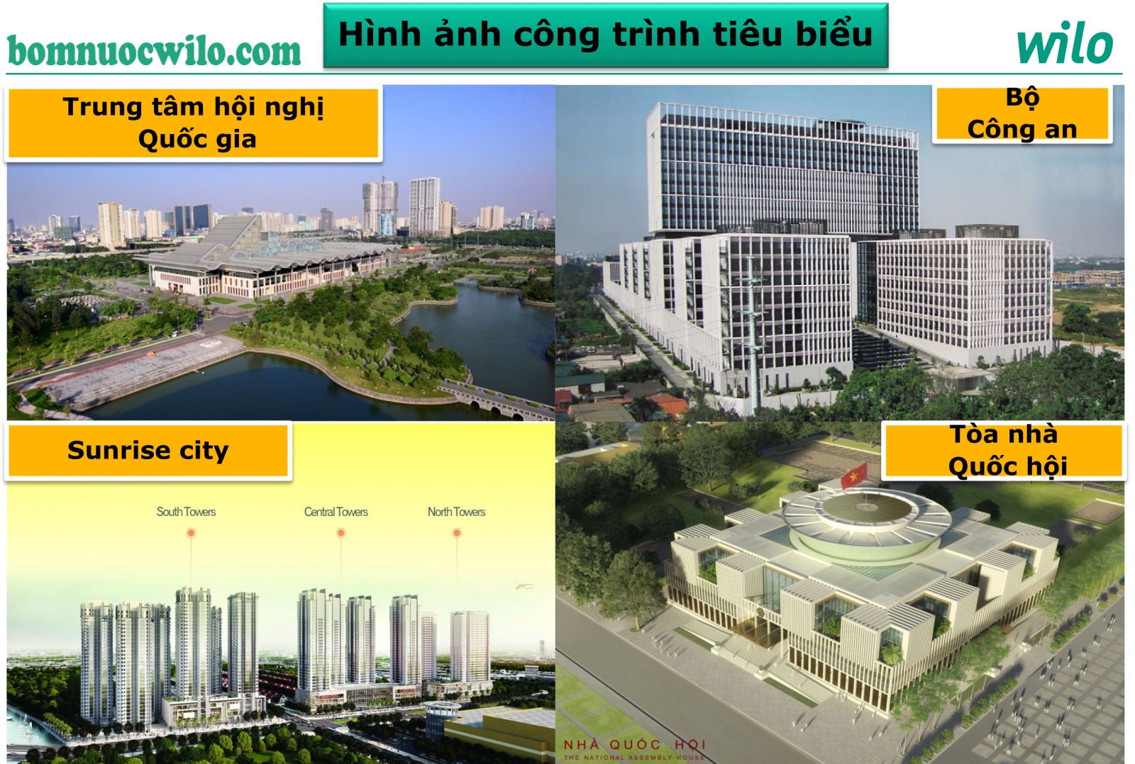 Một số dự án đã thực hiện của tập đoàn Wilo Việt Nam