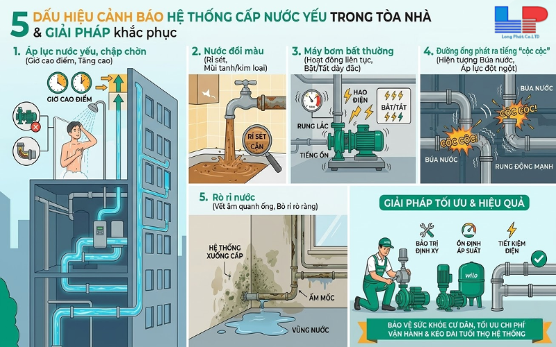 Dấu Hiệu Hệ Thống Cấp Nước Yếu Thường Gặp Trong Tòa Nhà